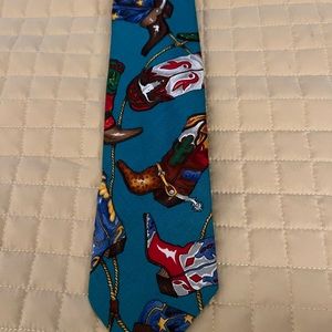 Neck tie- Ralph Marlin Vintage Cowboy Western boots theme- 1980-90’s- Like New